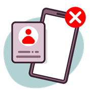 A cell phone with a red x and a card
AI-generated content may be incorrect.