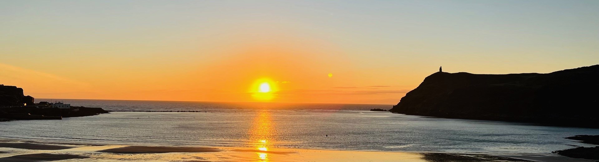 Sunset on Port Erin beach in the Isle Of Man