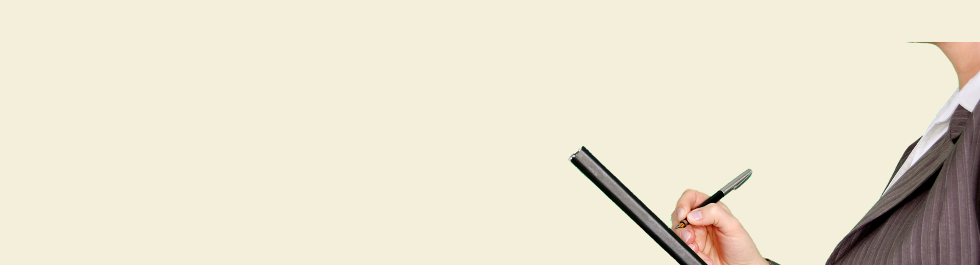 person with clipboard  Open and in use standing up filling in a document 