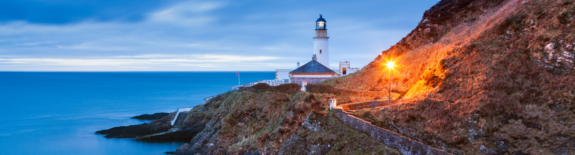 Dusk at Douglas lighthouse on the Isle Of Man